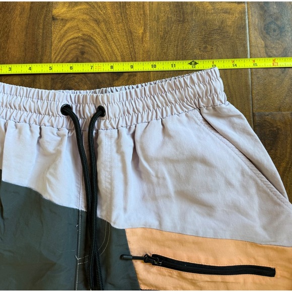 LIRA Men's M Shorts Drawstring Multicolor Nylon Activewear Elastic Waist Beach - Picture 6 of 6